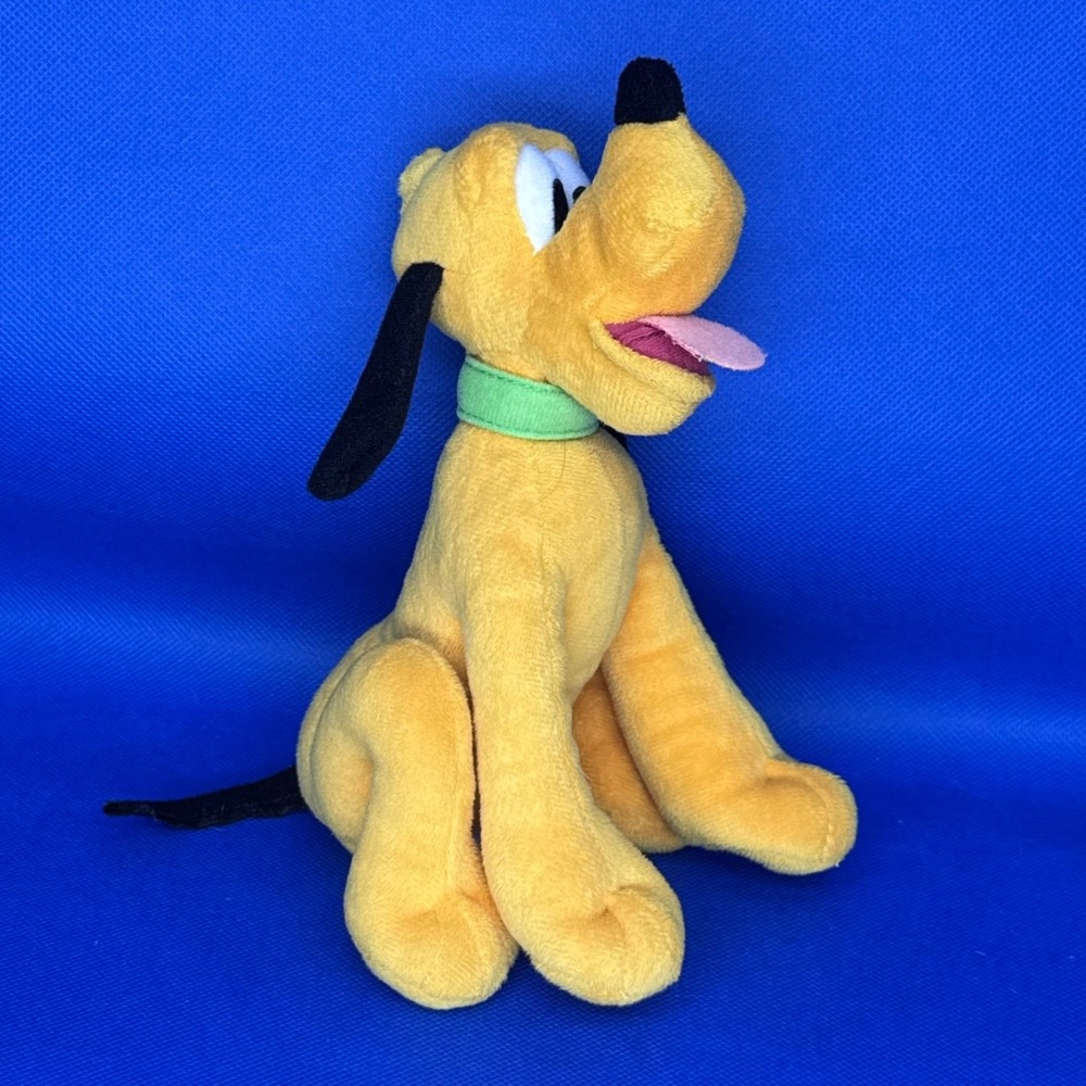 Disney Pluto Plush Sitting Stuffed Animal Dog 8" Retro Mickey Mouse‎ Friend Toy